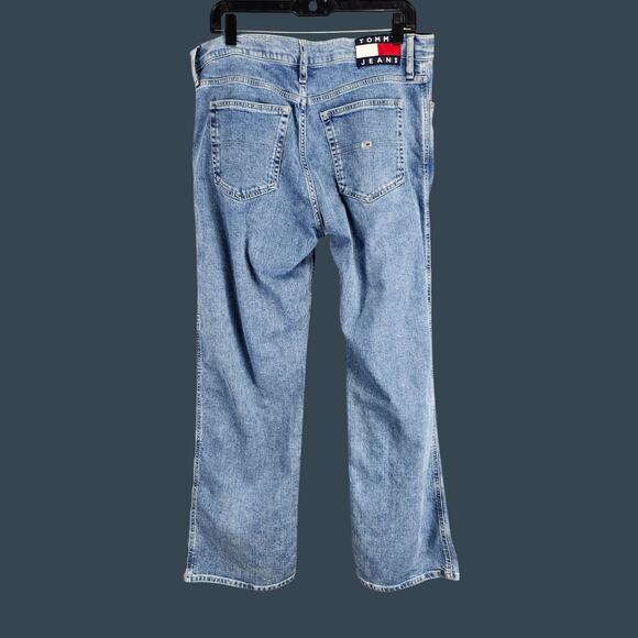 Women's Tommy Jeans Betsy Mid Rise Denim Pants Size 33 X 32 Light Blue - Picture 2 of 9